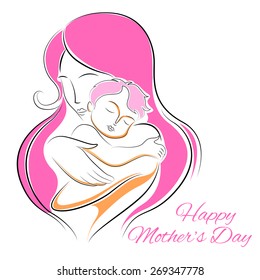 easy to edit vector illustration of Mother's Day Background