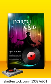 easy to edit vector illustration of music background for DJ party poster