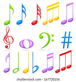 easy to edit vector illustration of music notes