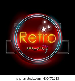 easy to edit vector illustration of Neon Light signboard for Retro Banner