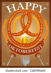 easy to edit vector illustration of Oktoberfest holiday festival greeting background of Germany