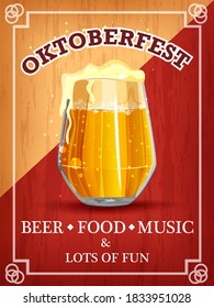 easy to edit vector illustration of Oktoberfest holiday festival greeting background of Germany