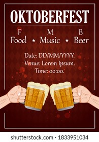 easy to edit vector illustration of Oktoberfest holiday festival greeting background of Germany