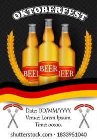 easy to edit vector illustration of Oktoberfest holiday festival greeting background of Germany