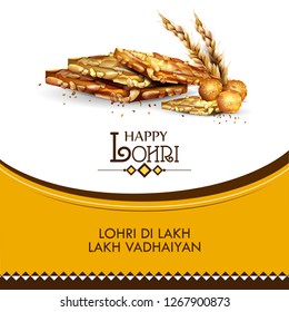 easy to edit vector illustration on Happy Lohri festival of Punjab India background