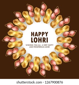 fácil de editar ilustración vectorial en el festival Happy Lohri de los antecedentes de Punjab India