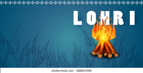easy to edit vector illustration on Happy Lohri festival of Punjab India background