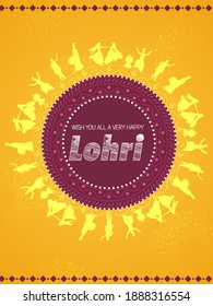 easy to edit vector illustration on Happy Lohri festival of Punjab India background