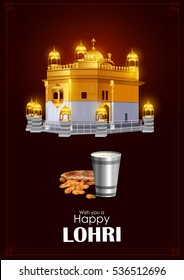 easy to edit vector illustration on Happy Lohri festival of Punjab India background