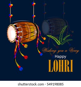 easy to edit vector illustration on Happy Lohri festival of Punjab India background