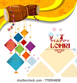 easy to edit vector illustration on Happy Lohri festival of Punjab India background