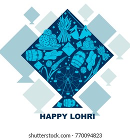 easy to edit vector illustration on Happy Lohri festival of Punjab India background