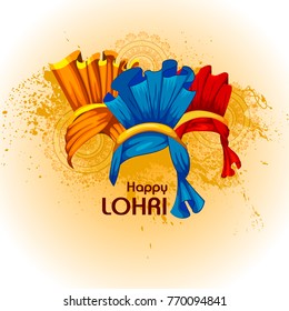 easy to edit vector illustration on Happy Lohri festival of Punjab India background