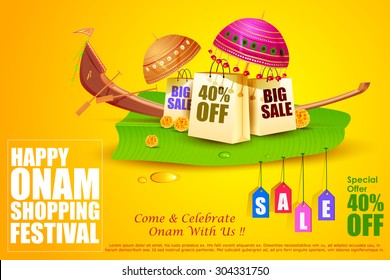 easy to edit vector illustration of Onam Sale and promotion offer