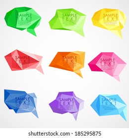 easy to edit vector illustration of origami chat bubble