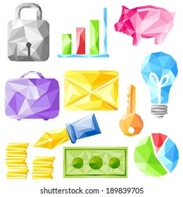 easy to edit vector illustration of origami office object