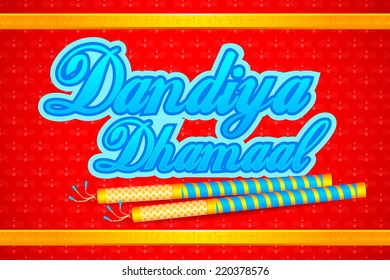 easy to edit vector illustration of people doing Dandiya in Navratri