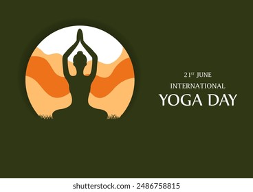 easy to edit vector illustration of people doing asana exercise for International Yoga Day celebration on 21 June