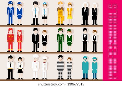 easy to edit vector illustration of pixel professional