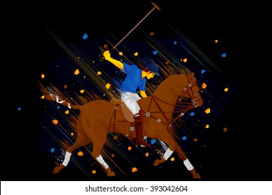 easy to edit vector illustration of polo horse player