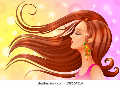 easy to edit vector illustration of portrait of woman