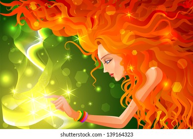 easy to edit vector illustration of portrait of woman