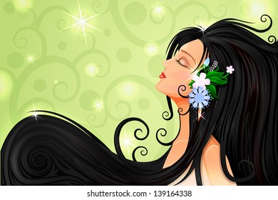 easy to edit vector illustration of portrait of woman