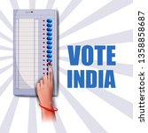 easy to edit vector illustration of poster banner show hand of Indian people for election and vote polling campaign of India