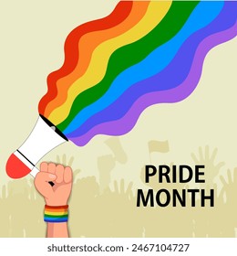 Fácil de editar Ilustración vectorial de fondo de color arco iris para la celebración del mes del orgullo