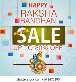 easy to edit vector illustration of Rakhi Shopping Sale background for Indian festival Raksha bandhan celebration