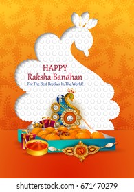 easy to edit vector illustration of Rakhi background for Indian festival Raksha bandhan celebration