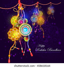 easy to edit vector illustration of Raksha bandhan background for Indian festival celebration