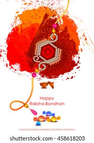 easy to edit vector illustration of Raksha bandhan background for Indian festival celebration