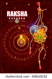 easy to edit vector illustration of Raksha bandhan background for Indian festival celebration