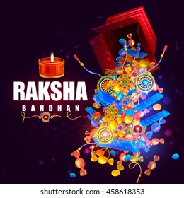 easy to edit vector illustration of Raksha bandhan background for Indian festival celebration