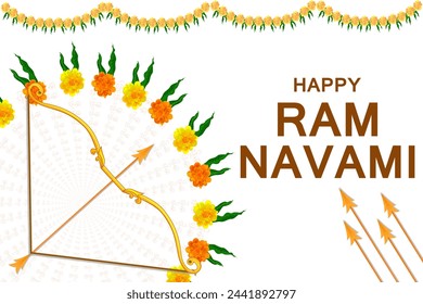 easy to edit vector illustration of Ram Navami background showing festival of India