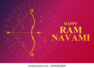 easy to edit vector illustration of Ram Navami background showing festival of India