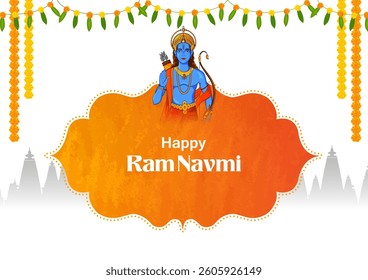 easy to edit vector illustration of Ram Navami background showing festival of India