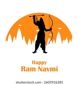 easy to edit vector illustration of Ram Navami background showing festival of India
