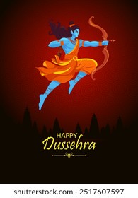 fácil de editar ilustração vetorial de Rama matando Ravana wong fundo feliz Dussehra mostrando festival da Índia