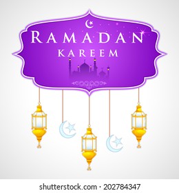 easy to edit vector illustration of Ramadan Kareem (Happy Ramadan) background