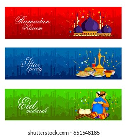 easy to edit vector illustration of Ramadan Iftar Party background for Happy Eid