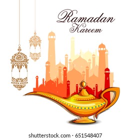 easy to edit vector illustration of Ramadan Kareem background