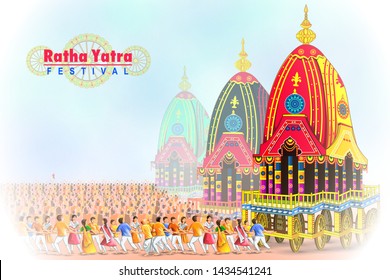 easy to edit vector illustration of Rath Yatra Lord Jagannath festival Holiday background celebrated in Odisha, India