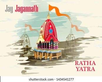easy to edit vector illustration of Rath Yatra Lord Jagannath festival Holiday background celebrated in Odisha, India