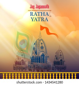 easy to edit vector illustration of Rath Yatra Lord Jagannath festival Holiday background celebrated in Odisha, India