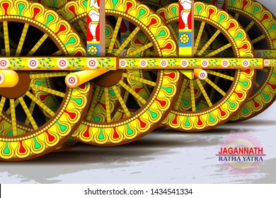 easy to edit vector illustration of Rath Yatra Lord Jagannath festival Holiday background celebrated in Odisha, India