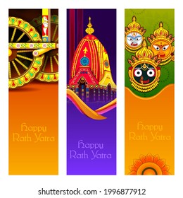 easy to edit vector illustration of Rath Yatra Lord Jagannath festival Holiday background celebrated in Odisha, India