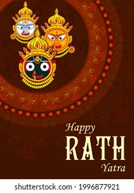 easy to edit vector illustration of Rath Yatra Lord Jagannath festival Holiday background celebrated in Odisha, India