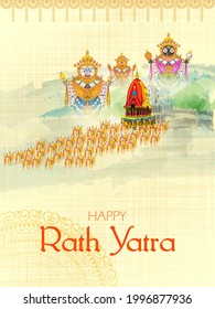 easy to edit vector illustration of Rath Yatra Lord Jagannath festival Holiday background celebrated in Odisha, India